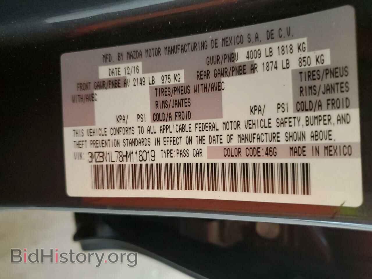 2017 MAZDA 3 - VIN: 3MZBN1L78HM118019 - Фото 12