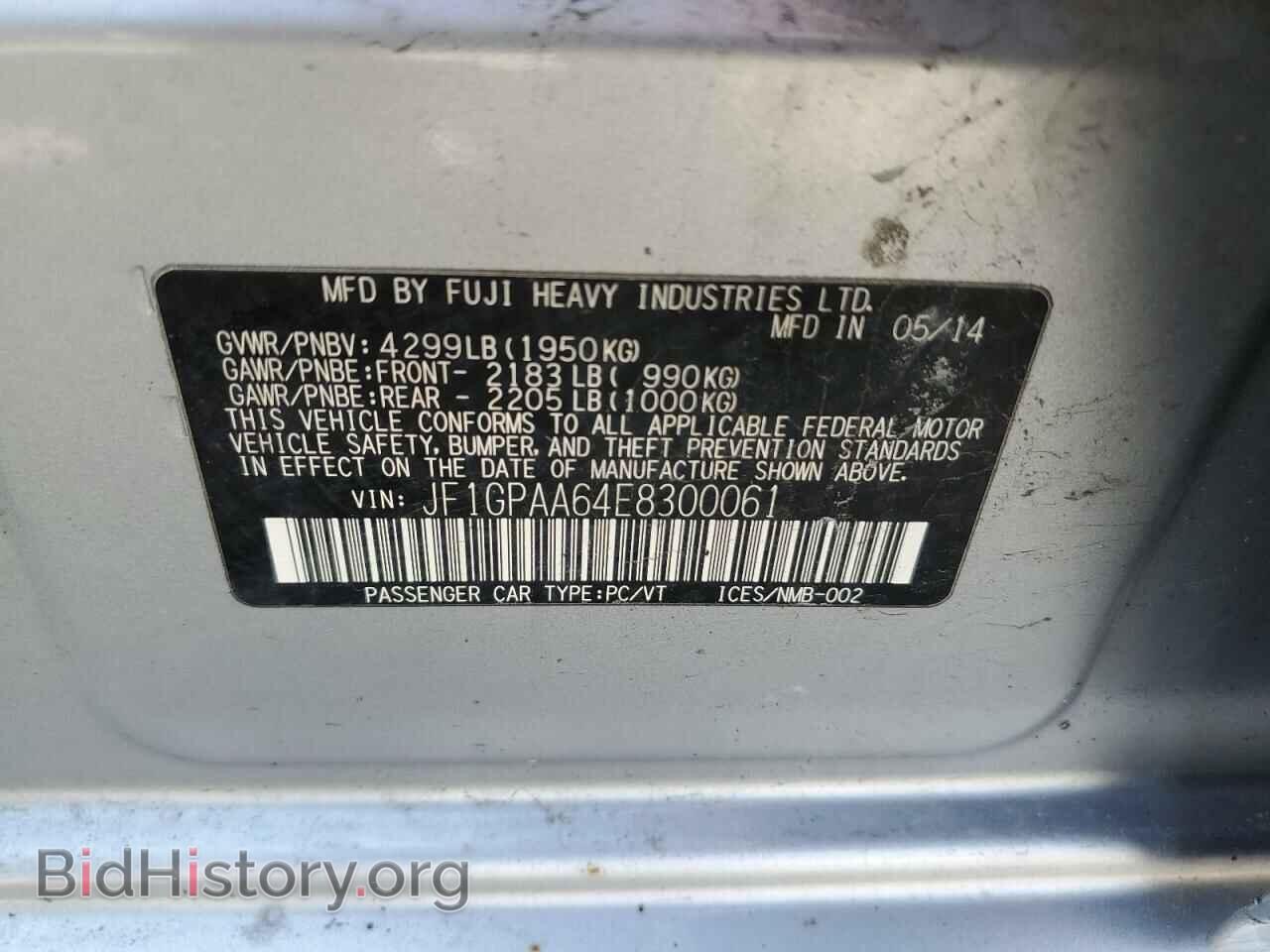 2014 SUBARU IMPREZA - VIN: JF1GPAA64E8300061 - Фото 13