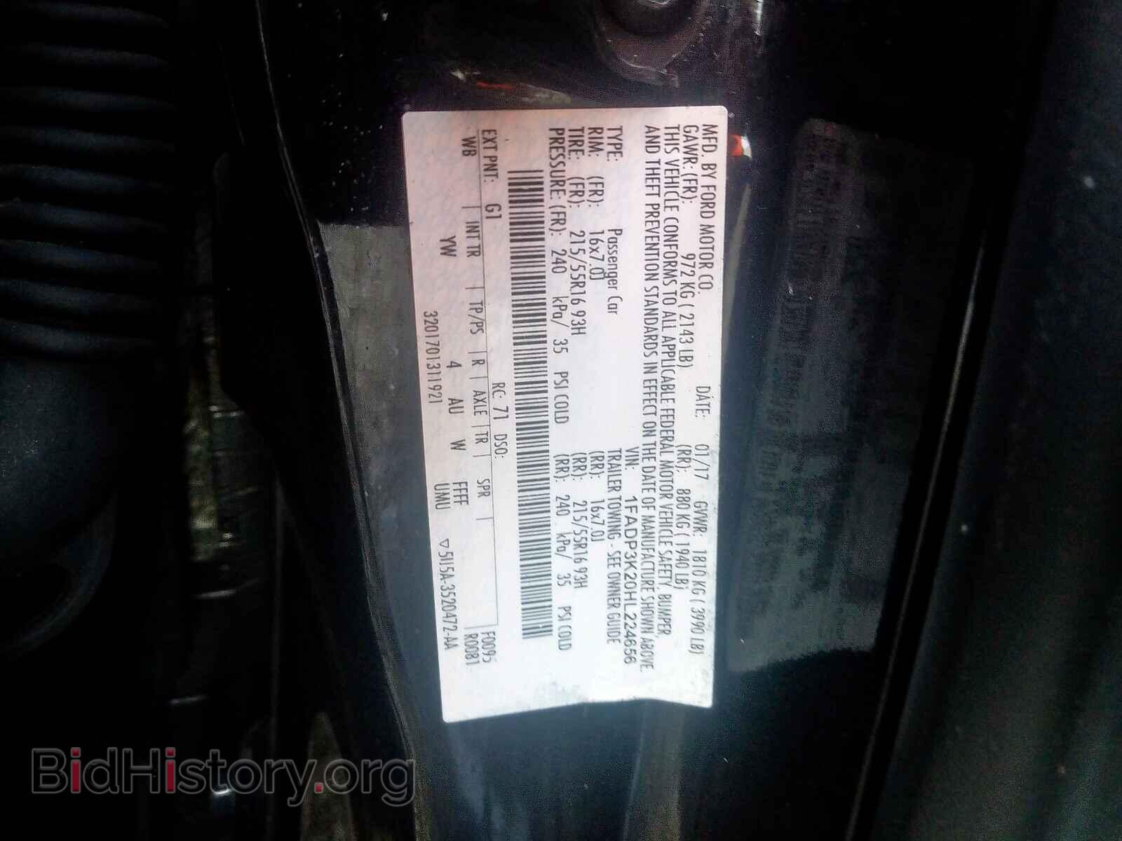 2017 FORD FOCUS - VIN: 1FADP3K20HL224656 - Фото 10