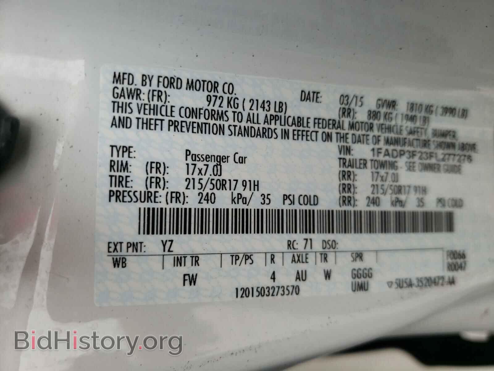 2015 FORD FOCUS - VIN: 1FADP3F23FL277276 - Photo 10