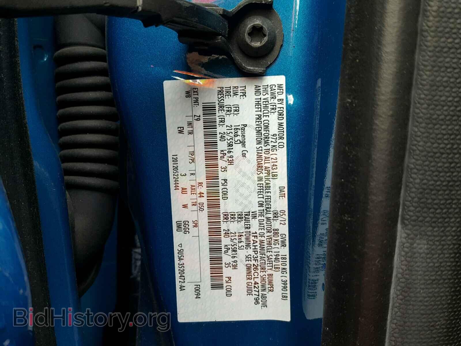 2012 FORD FOCUS - VIN: 1FAHP3F26CL427796 - Фото 10