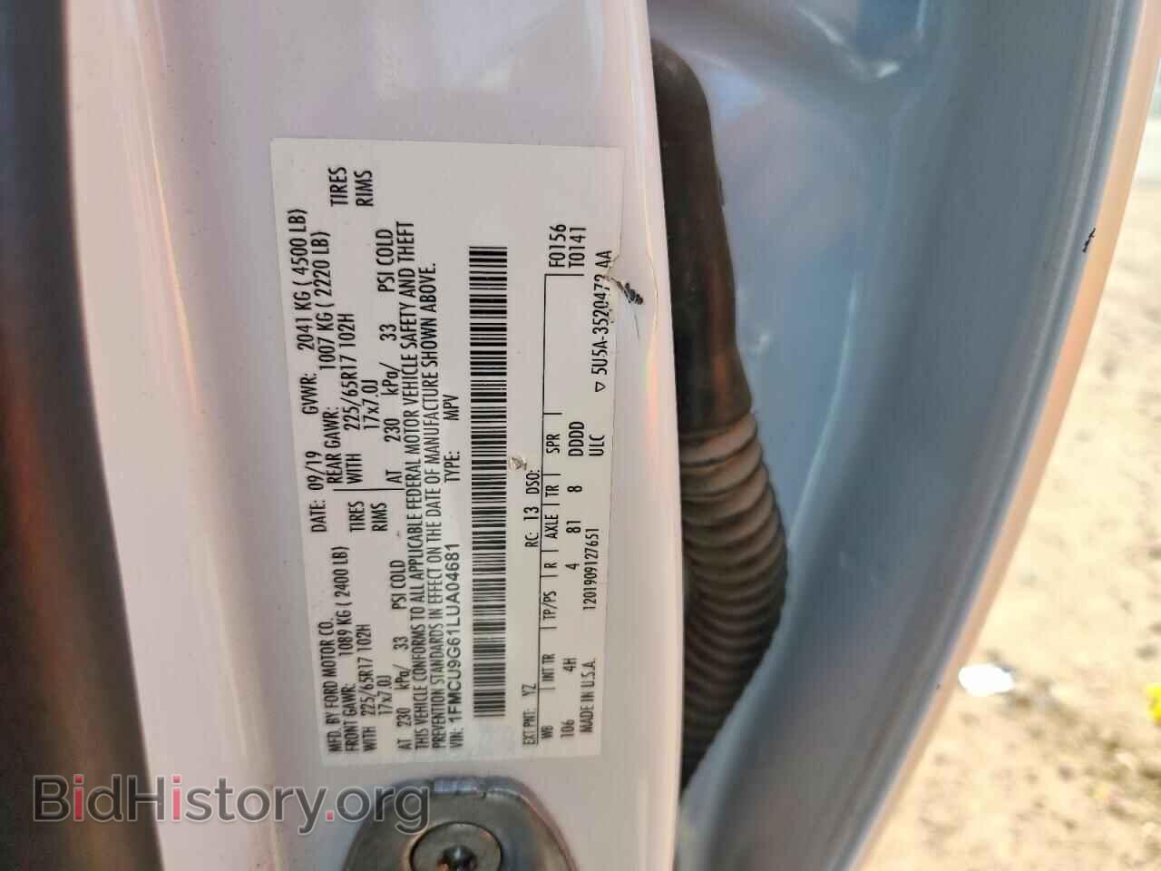 2020 FORD ESCAPE - VIN: 1FMCU9G61LUA04681 - Photo 12