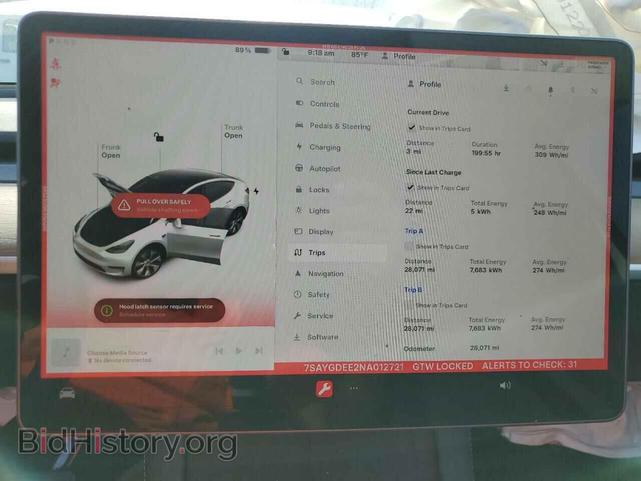 2022 TESLA MODEL Y - VIN: 7SAYGDEE2NA012721 - Photo 9