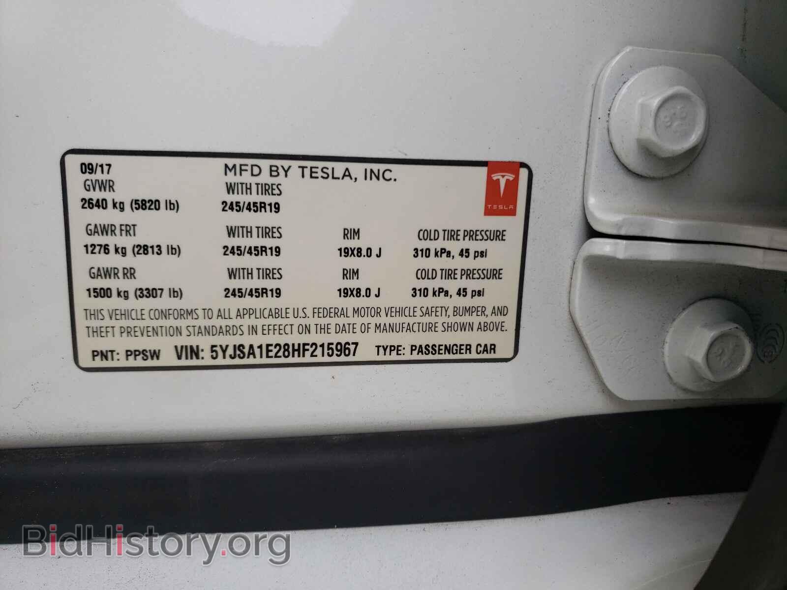 2017 TESLA MODEL S - VIN: 5YJSA1E28HF215967 - Photo 10