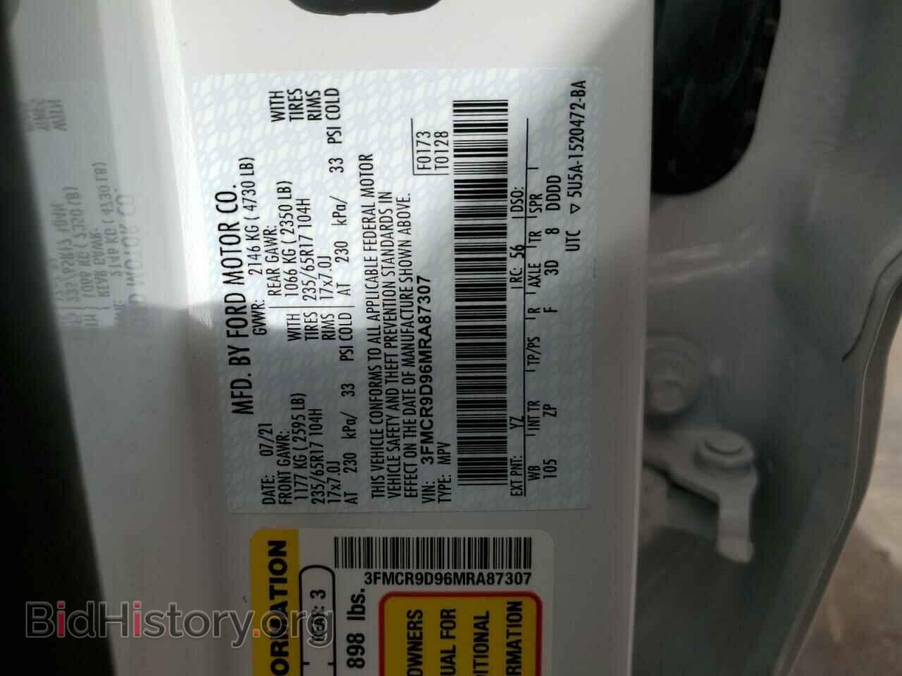2021 FORD BRONCO - VIN: 3FMCR9D96MRA87307 - Фото 13