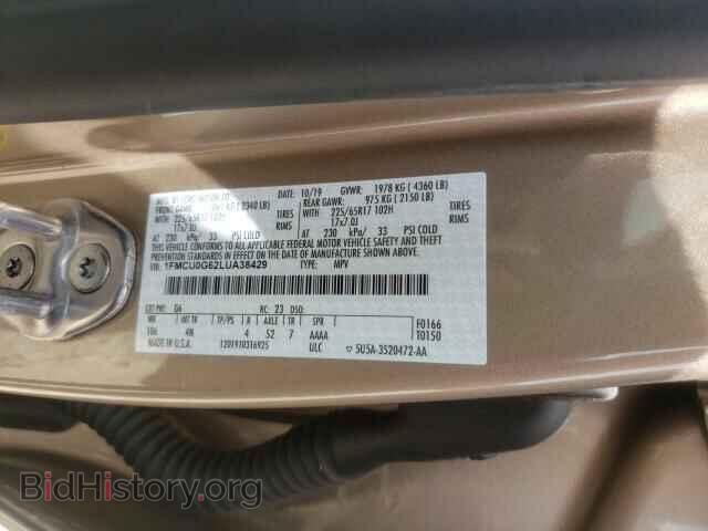 2020 FORD ESCAPE - VIN: 1FMCU0G62LUA38429 - Photo 10