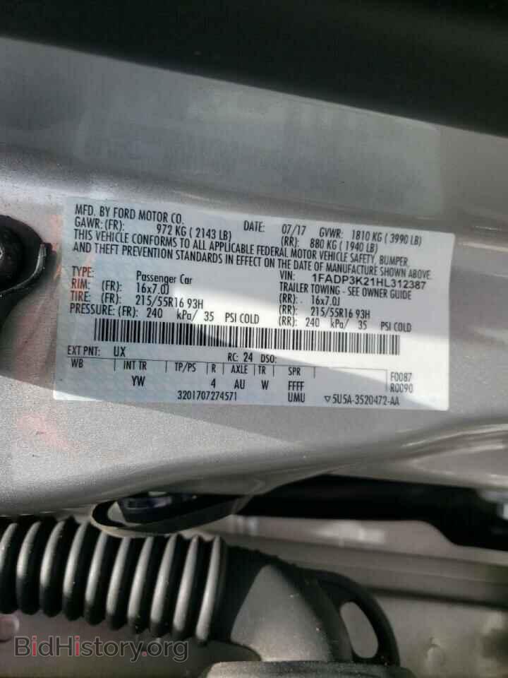 2017 FORD FOCUS - VIN: 1FADP3K21HL312387 - Фото 10