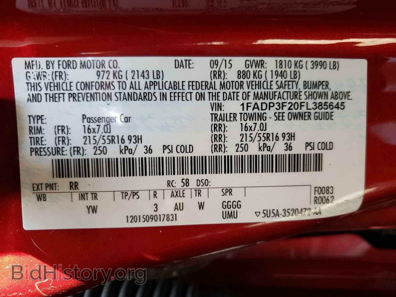 2015 FORD FOCUS - VIN: 1FADP3F20FL385645 - Фото 10