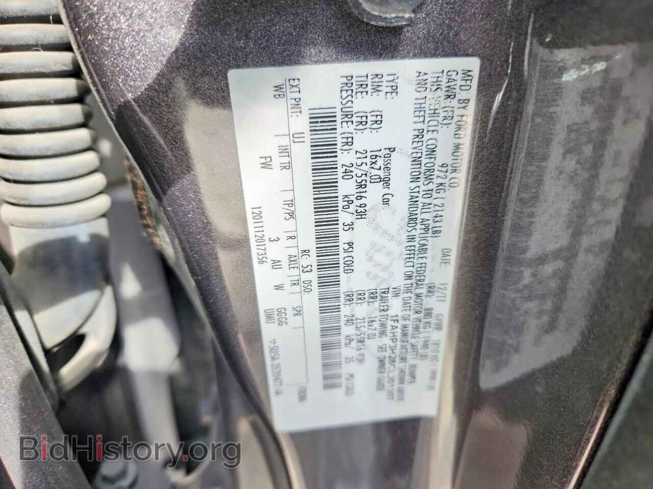 2012 FORD ALL Models - VIN: 1FAHP3H28CL301307 - Фото 12