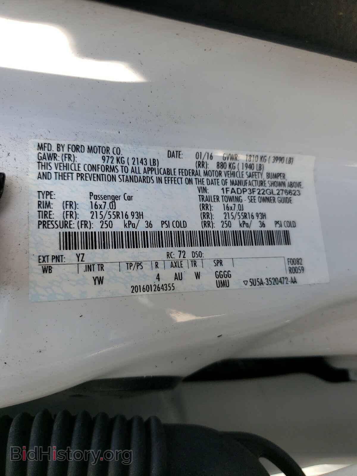2016 FORD FOCUS - VIN: 1FADP3F22GL276623 - Фото 10