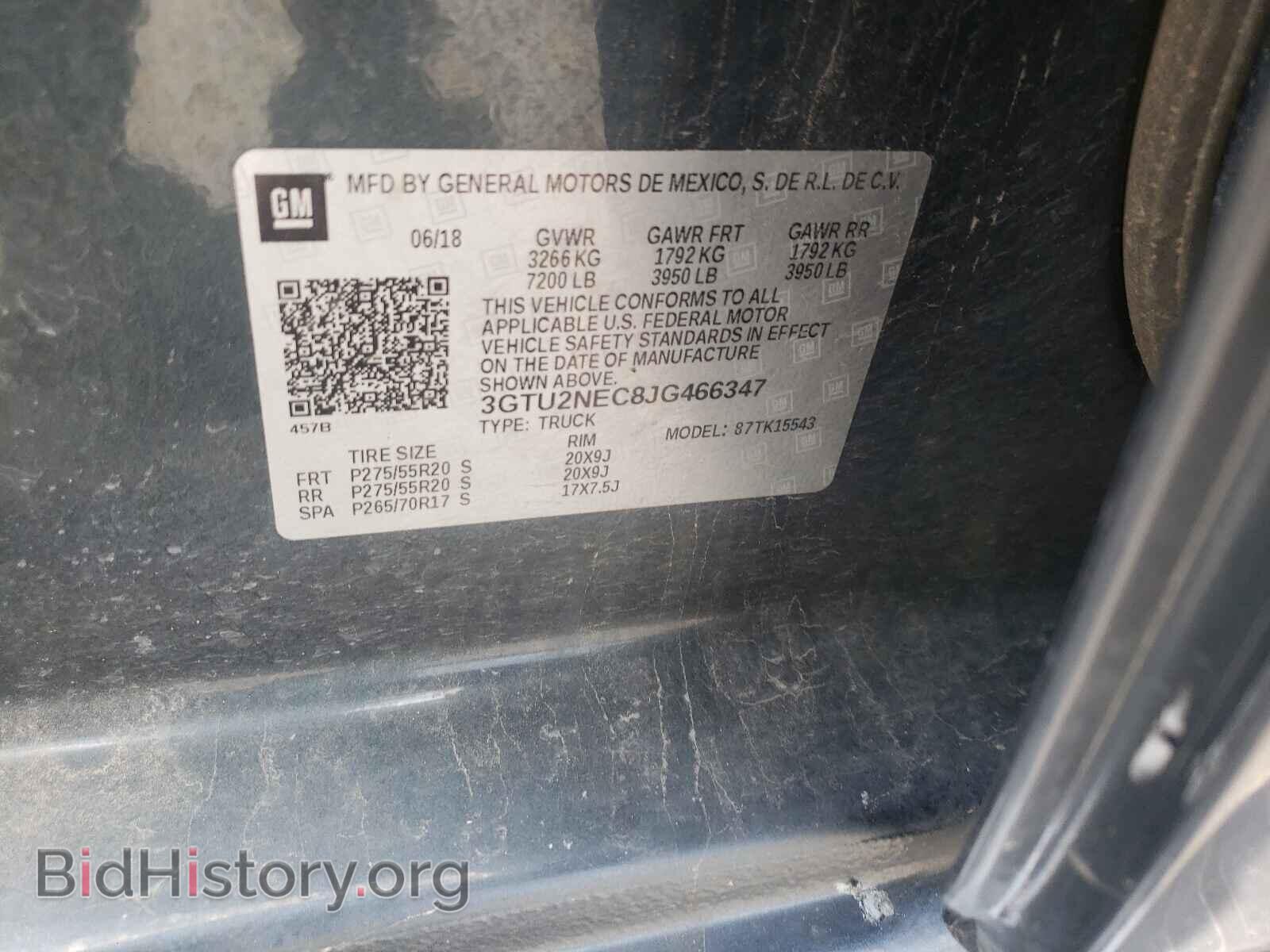 2018 GMC SIERRA - VIN: 3GTU2NEC8JG466347 - Фото 10