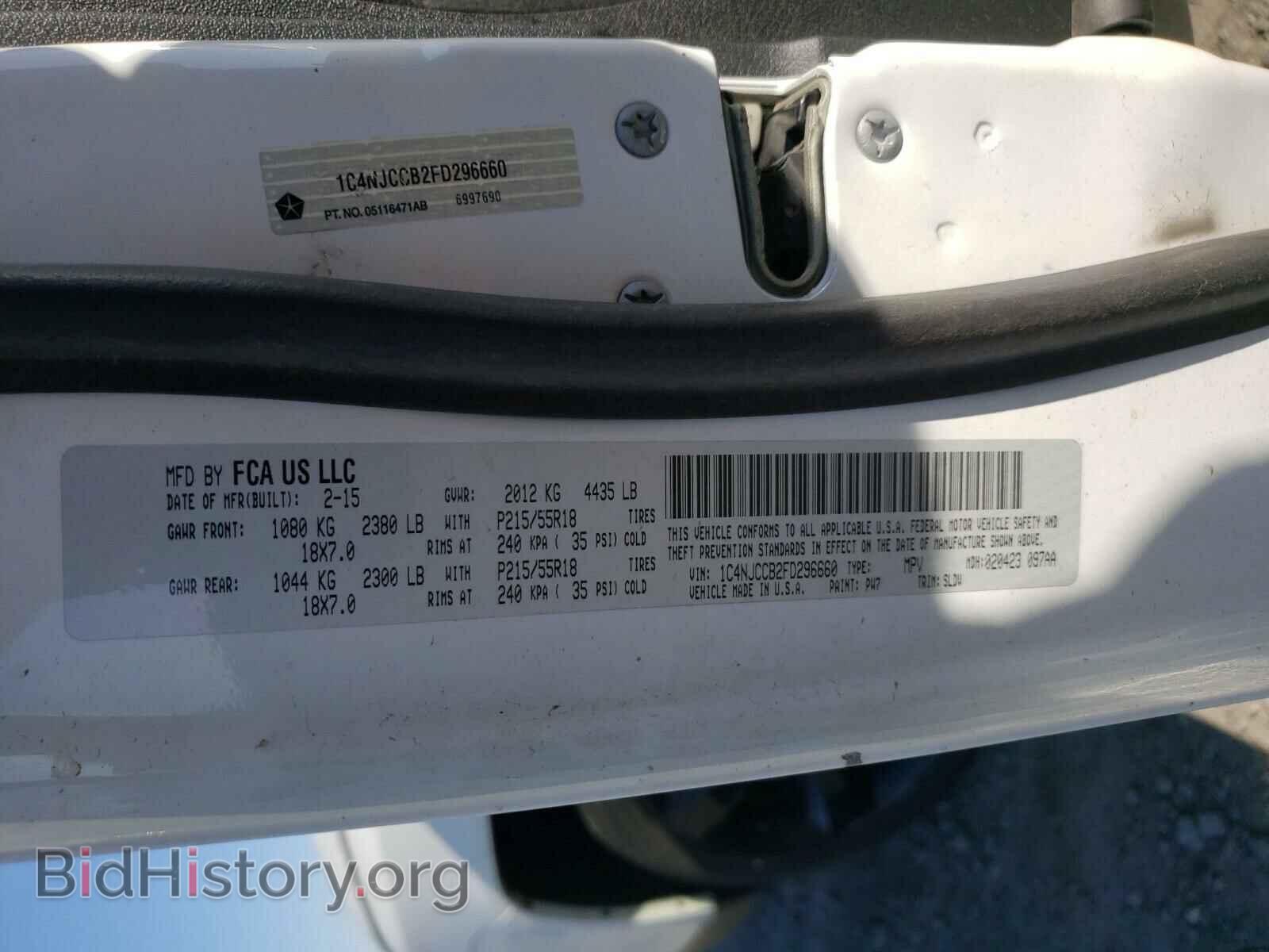 2015 JEEP COMPASS - VIN: 1C4NJCCB2FD296660 - Фото 10