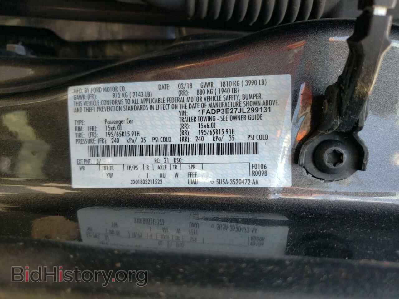 2018 FORD FOCUS - VIN: 1FADP3E27JL299131 - Фото 10