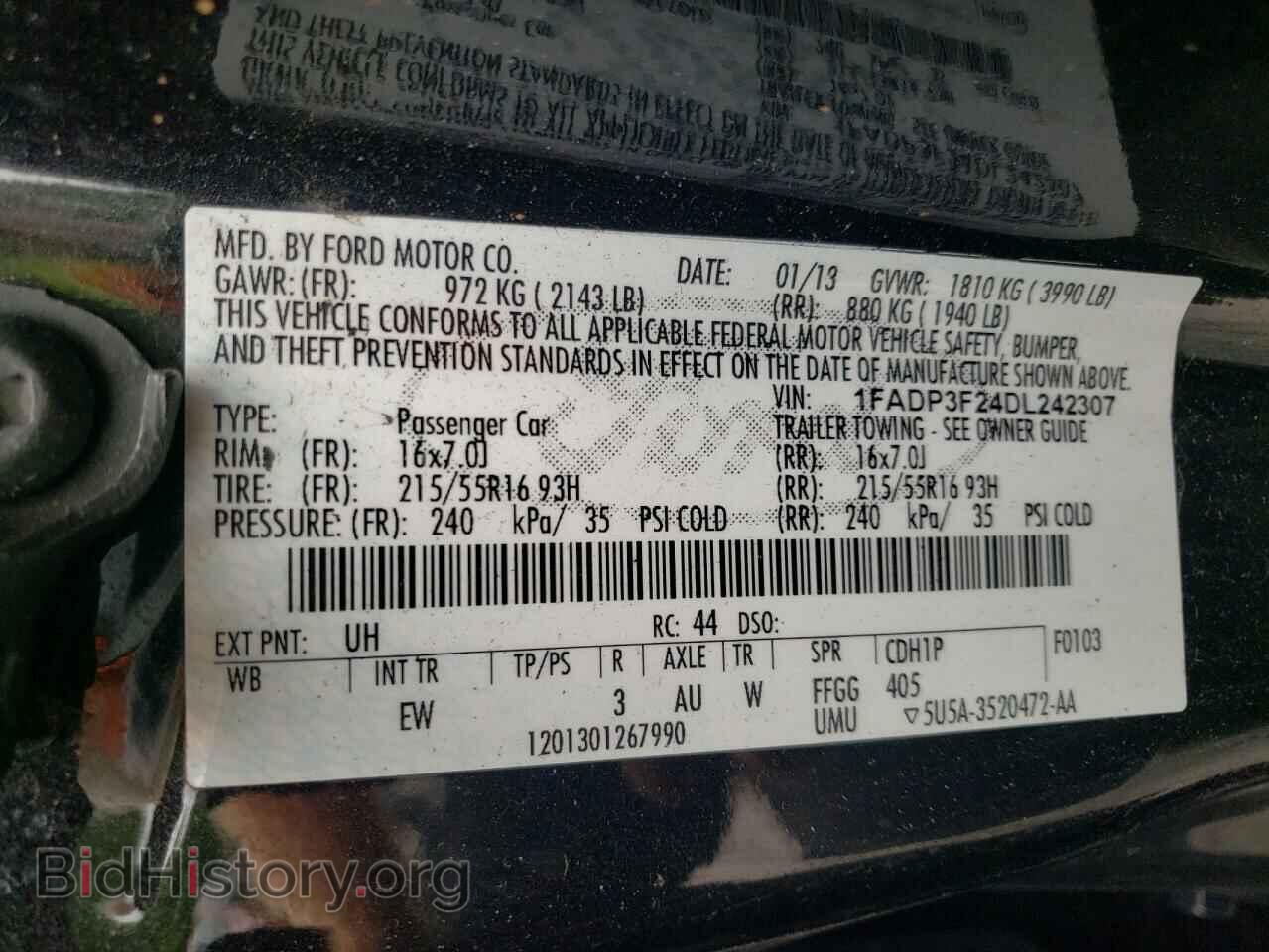 2013 FORD FOCUS - VIN: 1FADP3F24DL242307 - Фото 10