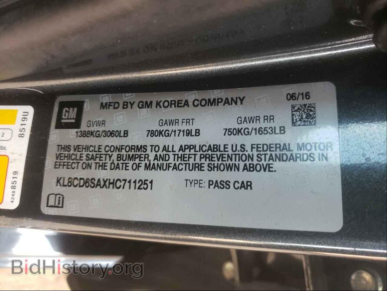 2017 CHEVROLET SPARK - VIN: KL8CD6SAXHC711251 - Фото 10
