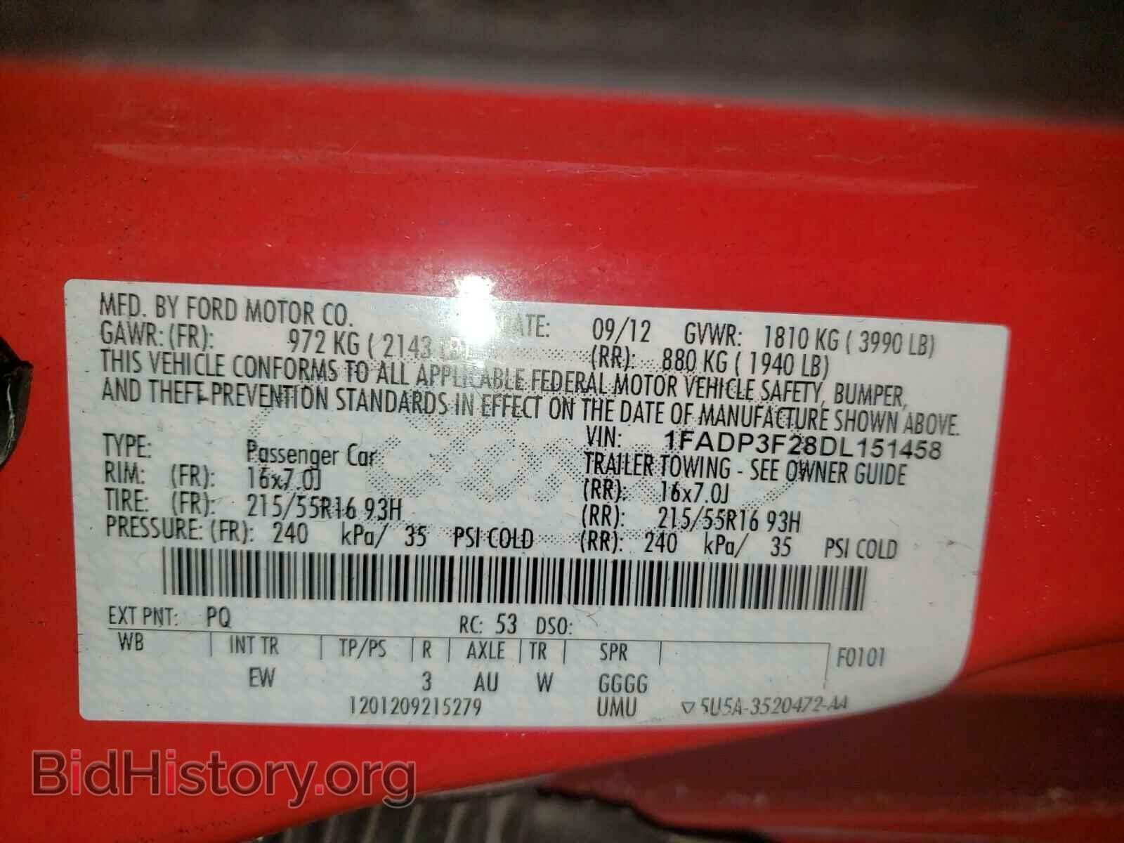 2013 FORD FOCUS - VIN: 1FADP3F28DL151458 - Фото 10