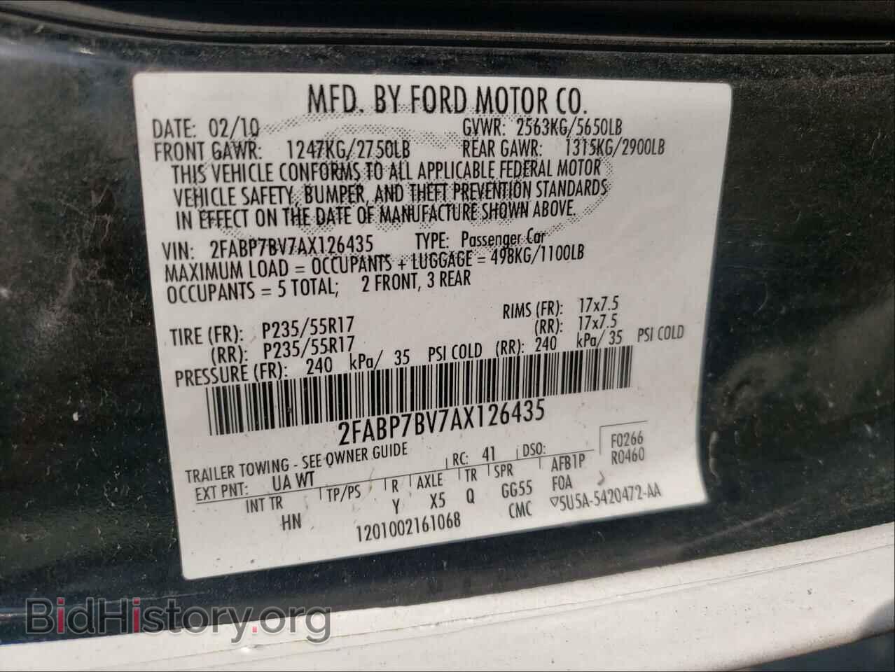 2010 FORD CROWN VIC - VIN: 2FABP7BV7AX126435 - Фото 10