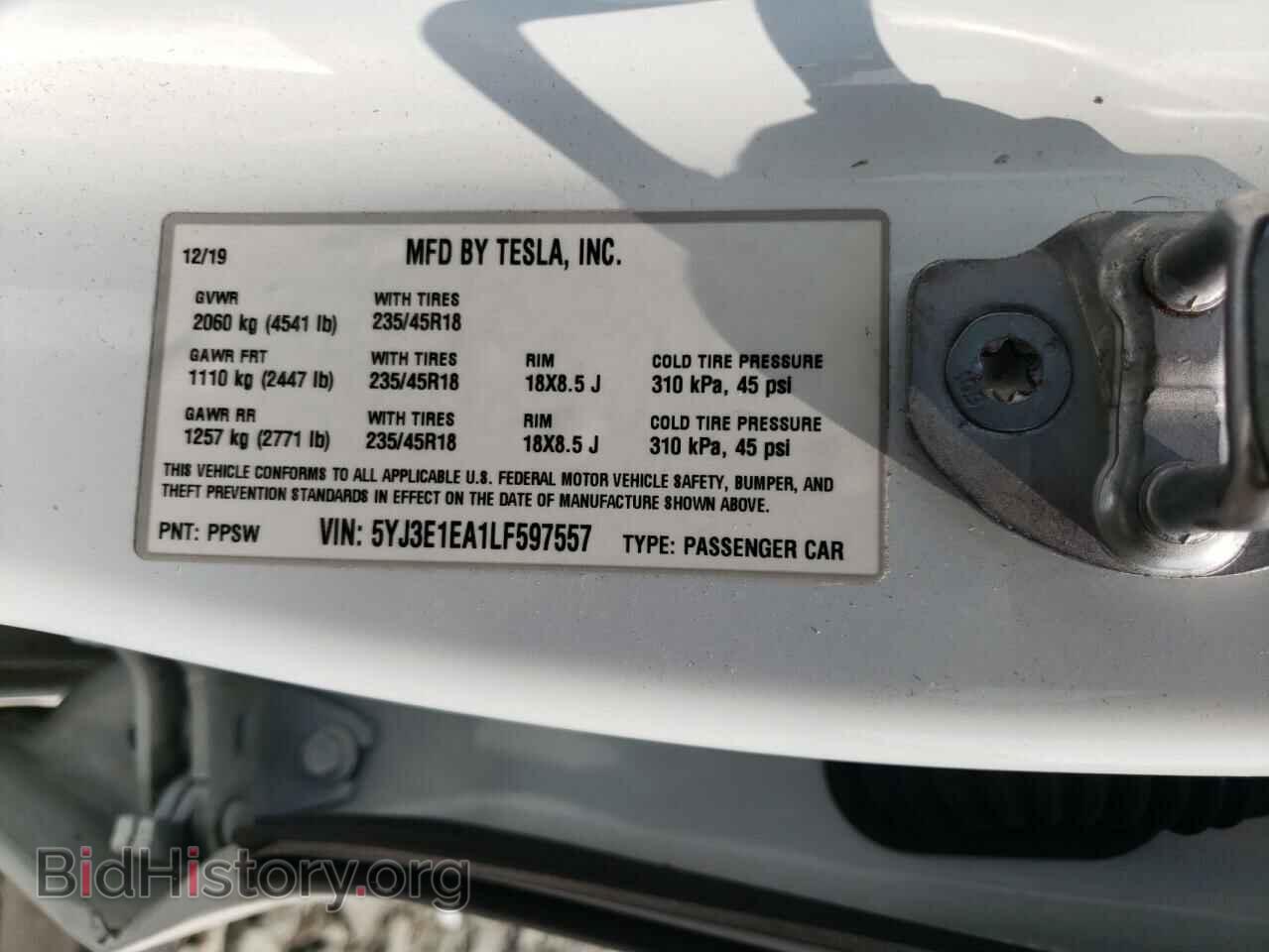 2020 TESLA MODEL 3 - VIN: 5YJ3E1EA1LF597557 - Фото 12