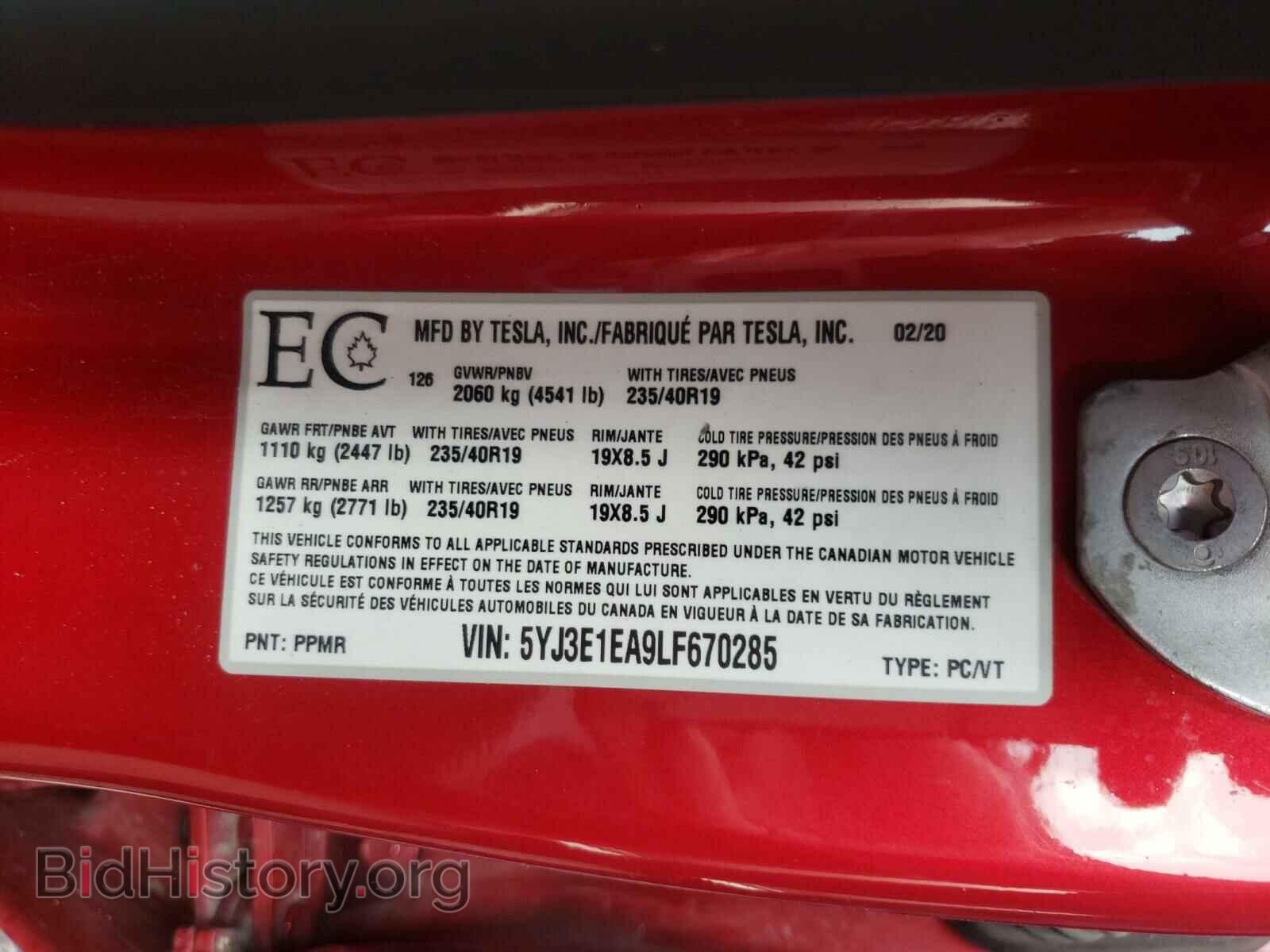 2020 TESLA MODEL 3 - VIN: 5YJ3E1EA9LF670285 - Photo 10