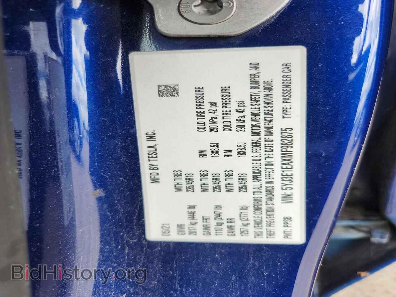 2021 TESLA MODEL 3 - VIN: 5YJ3E1EAXMF982875 - Photo 12