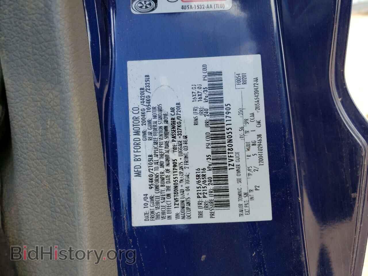 2005 FORD ALL Models - VIN: 1ZVFT80N055117905 - Фото 12