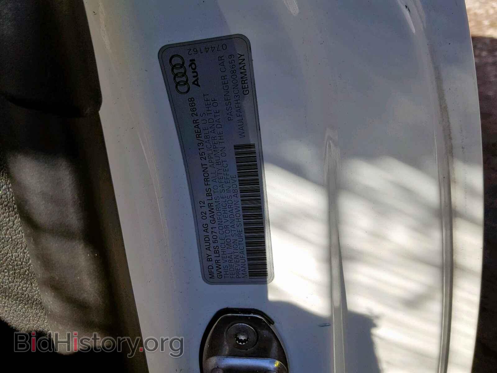 2012 AUDI A5 PREMIUM - VIN: WAULFAFH3CN008659 - Фото 10
