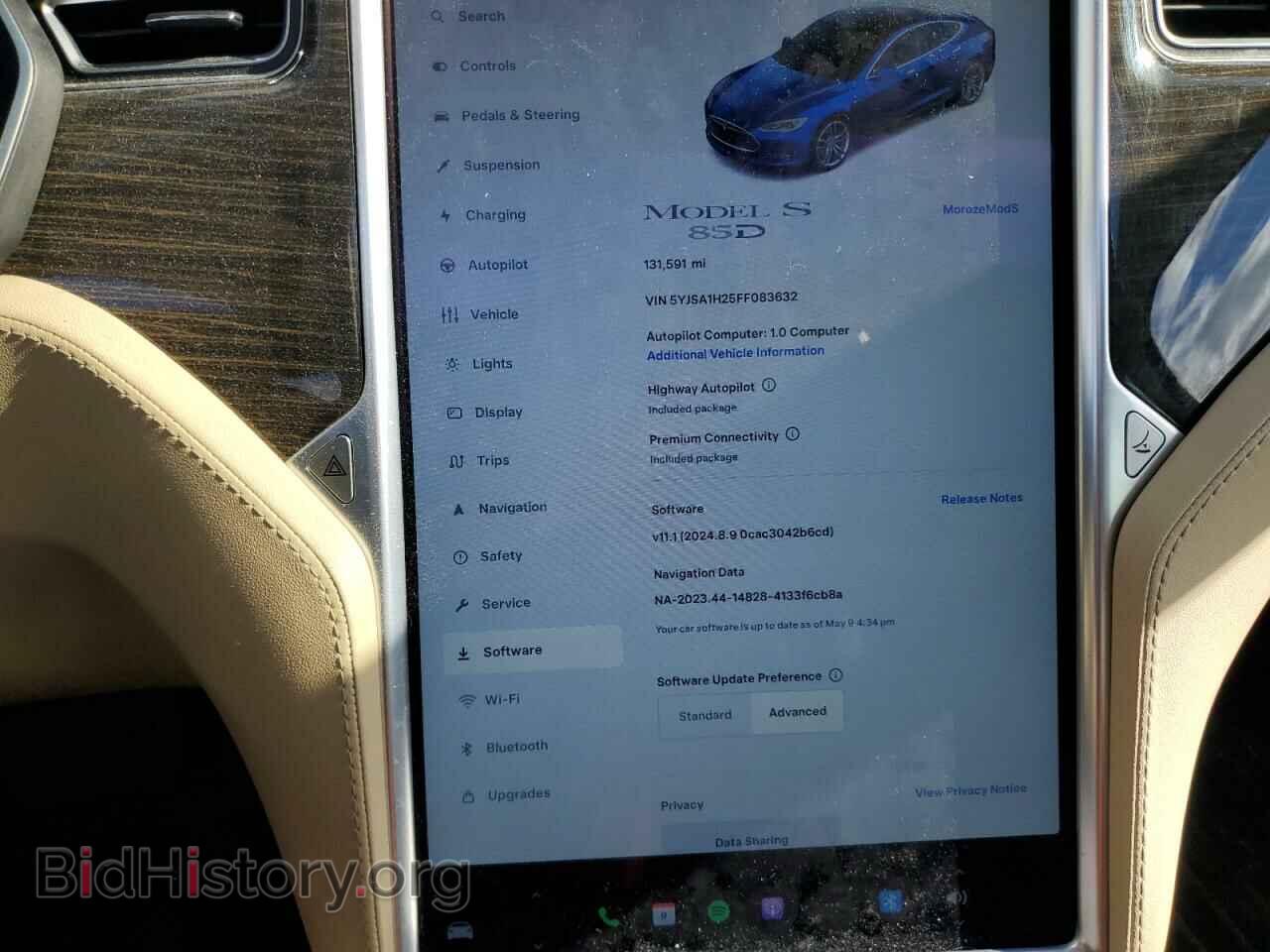 2015 TESLA MODEL S - VIN: 5YJSA1H25FF083632 - Photo 9