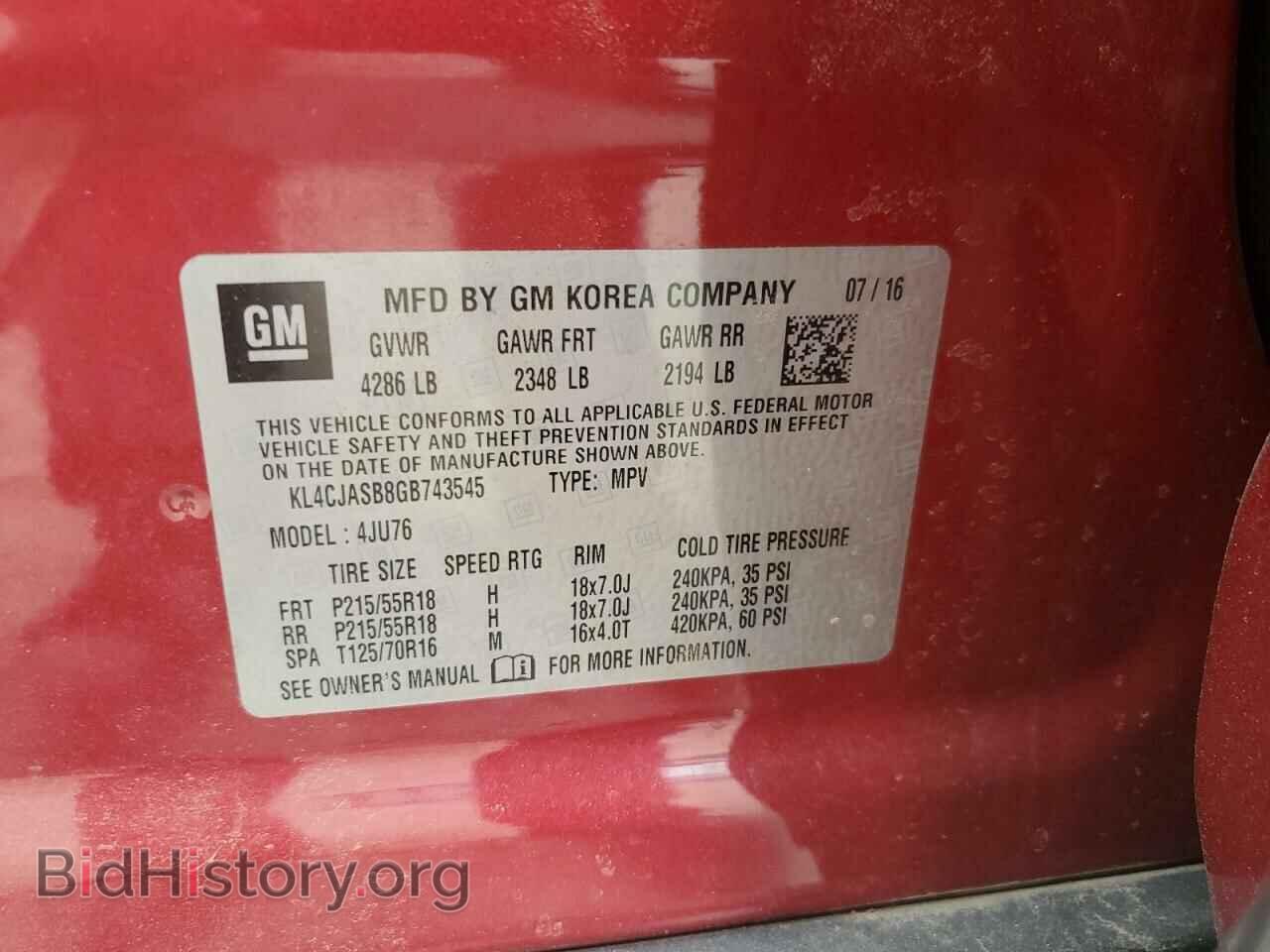 2016 BUICK ENCORE - VIN: KL4CJASB8GB743545 - Photo 10
