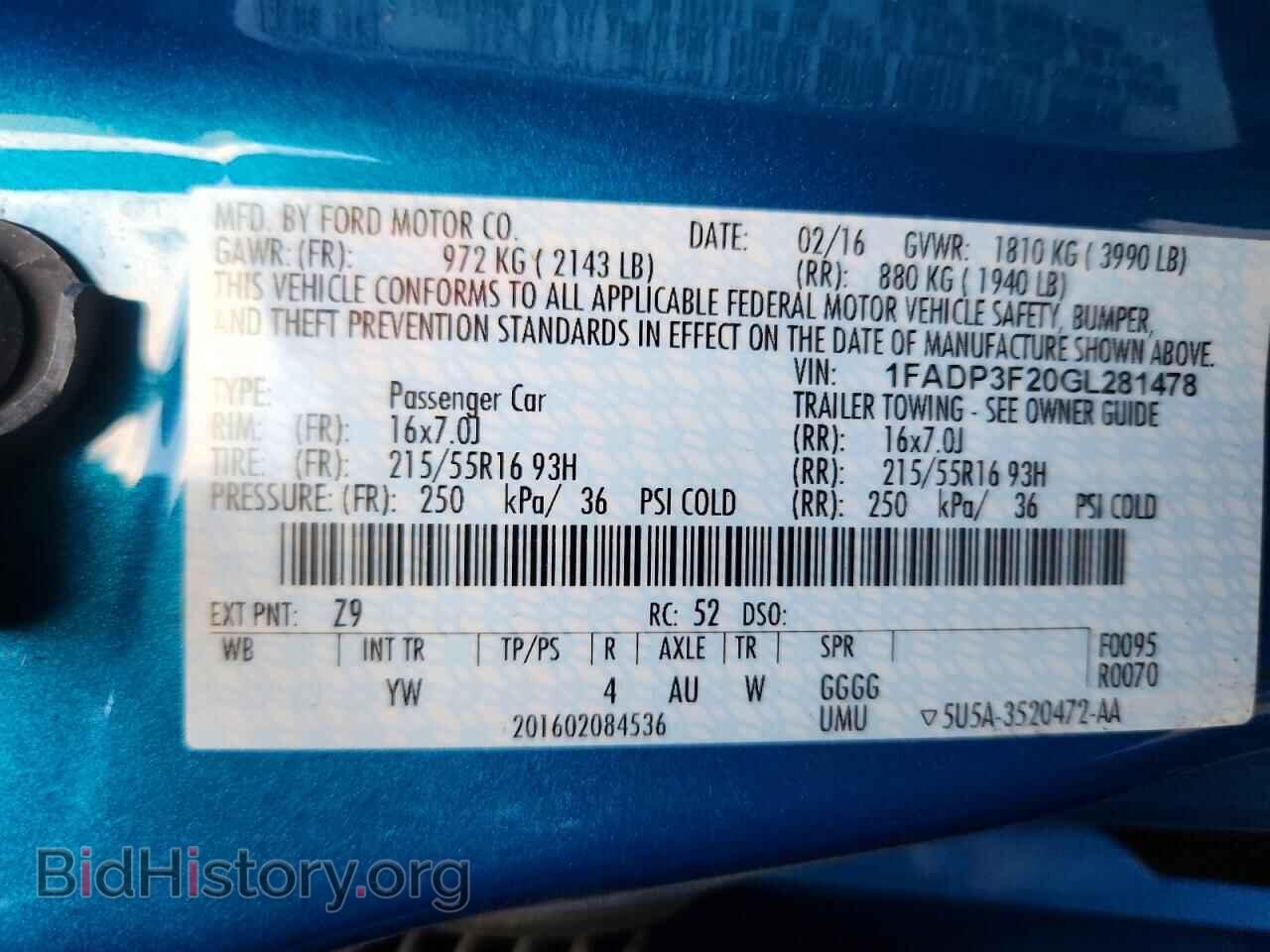 2016 FORD FOCUS - VIN: 1FADP3F20GL281478 - Photo 12