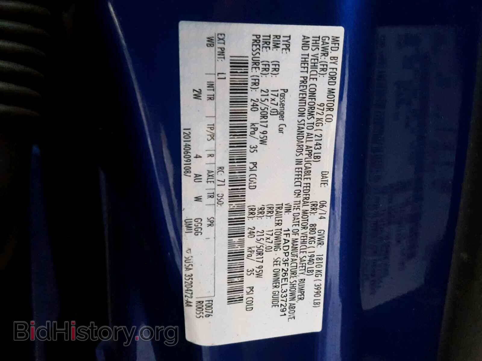 2014 FORD FOCUS - VIN: 1FADP3F26EL337291 - Фото 10