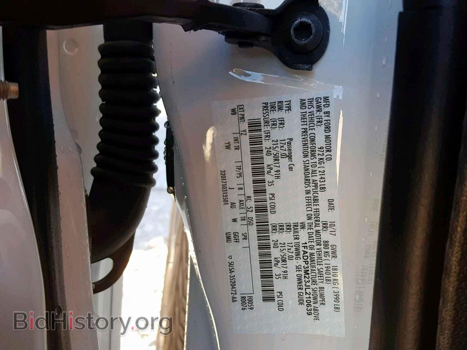 2018 FORD FOCUS - VIN: 1FADP3M23JL210639 - Фото 10