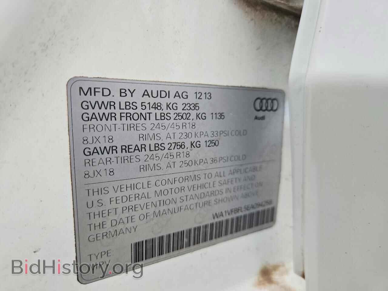 2014 AUDI A4 - VIN: WA1VFBFL5EA094258 - Фото 12