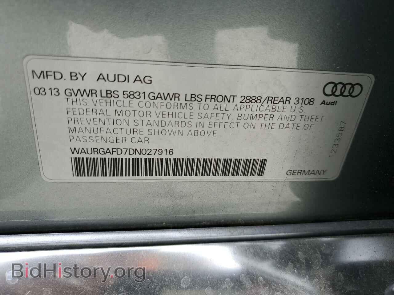 2013 AUDI A8 - VIN: WAURGAFD7DN027916 - Фото 13