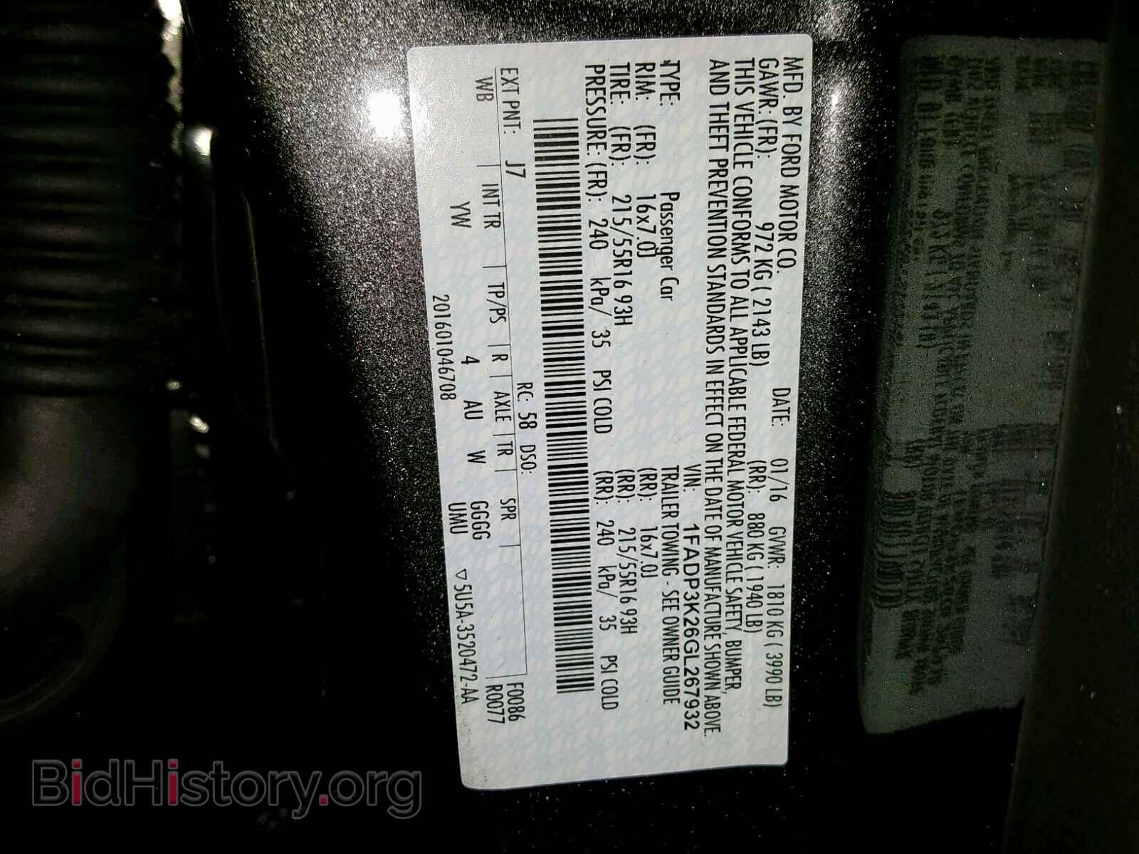 2016 FORD FOCUS - VIN: 1FADP3K26GL267932 - Фото 10