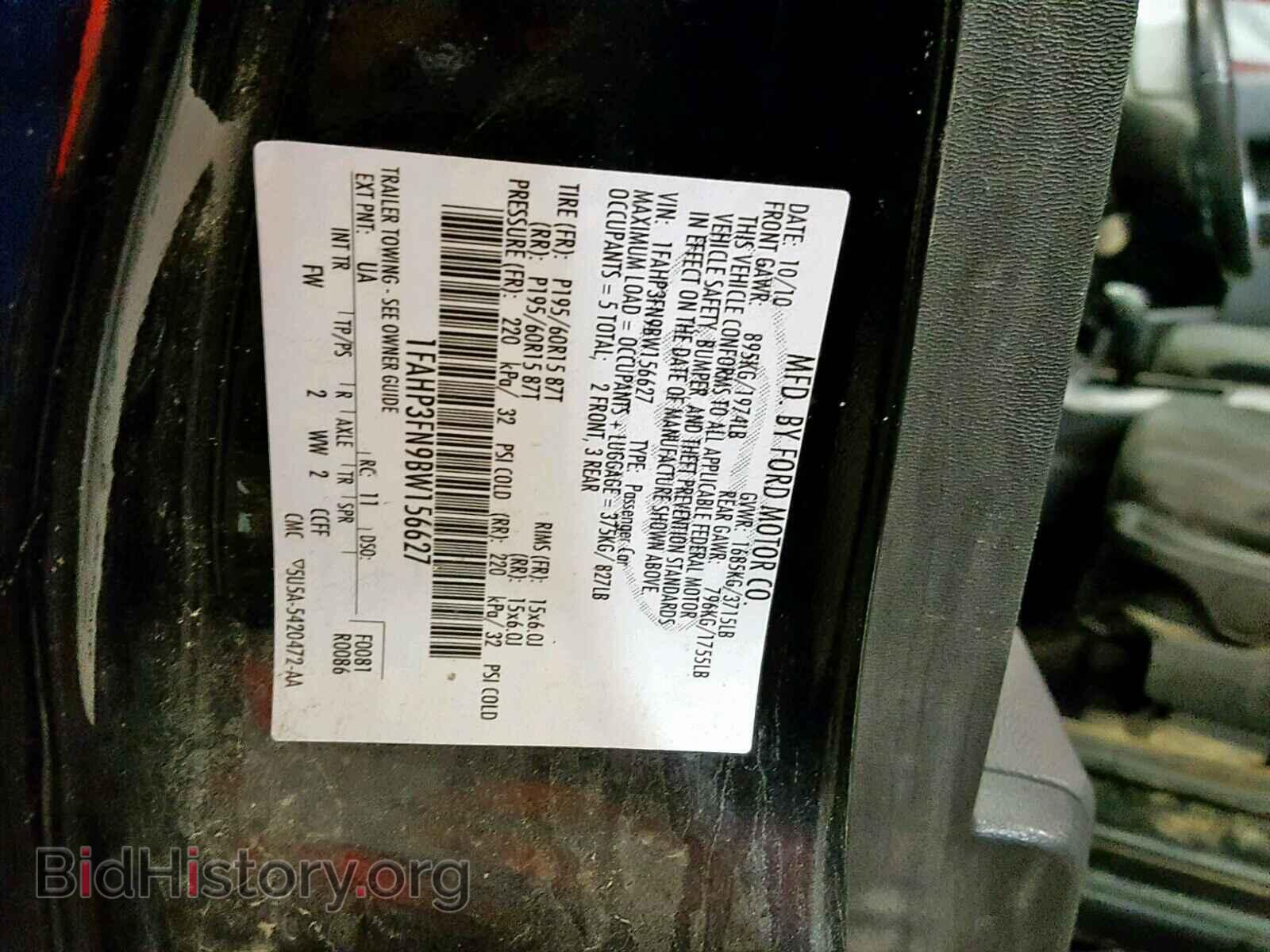 2011 FORD FOCUS - VIN: 1FAHP3FN9BW156627 - Фото 10