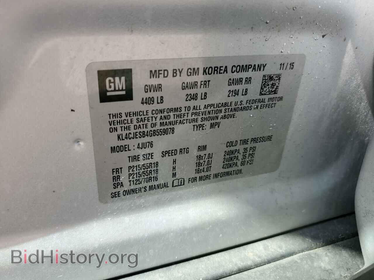 2016 BUICK ENCORE - VIN: KL4CJESB4GB559078 - Photo 12
