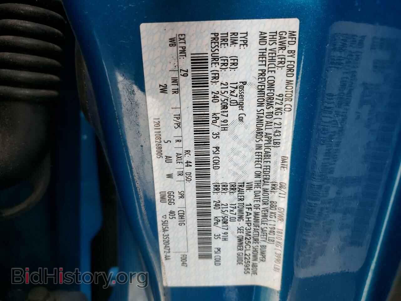 2012 FORD FOCUS - VIN: 1FAHP3M25CL225955 - Фото 10