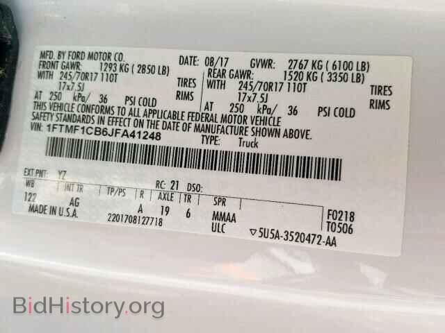 2018 FORD F150 - VIN: 1FTMF1CB6JFA41248 - Фото 10