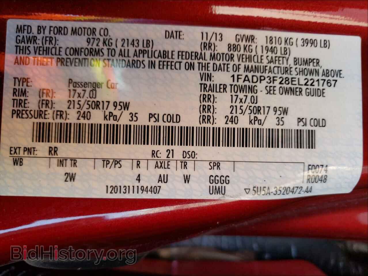 2014 FORD FOCUS - VIN: 1FADP3F28EL221767 - Photo 10