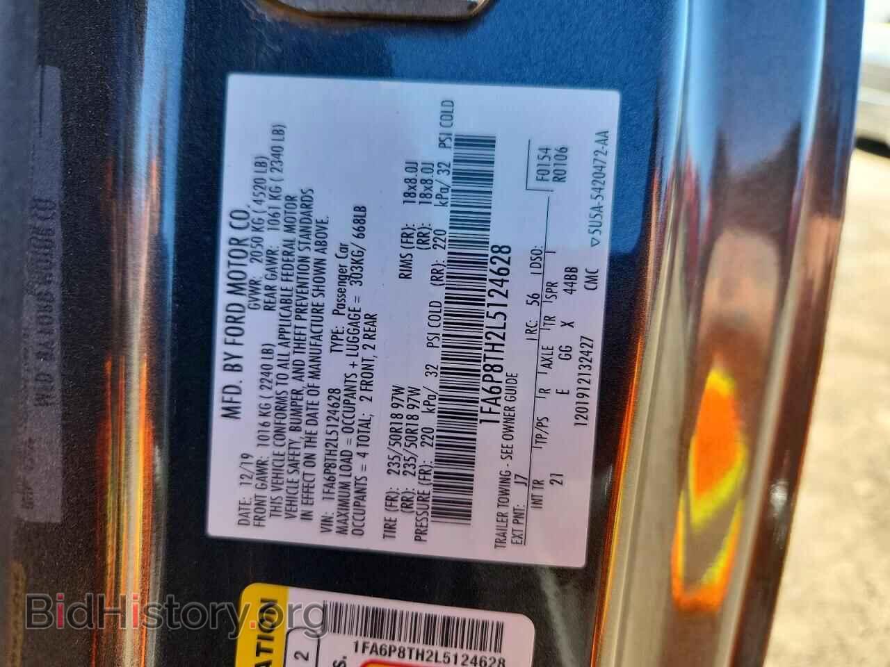 2020 FORD MUSTANG - VIN: 1FA6P8TH2L5124628 - Фото 13