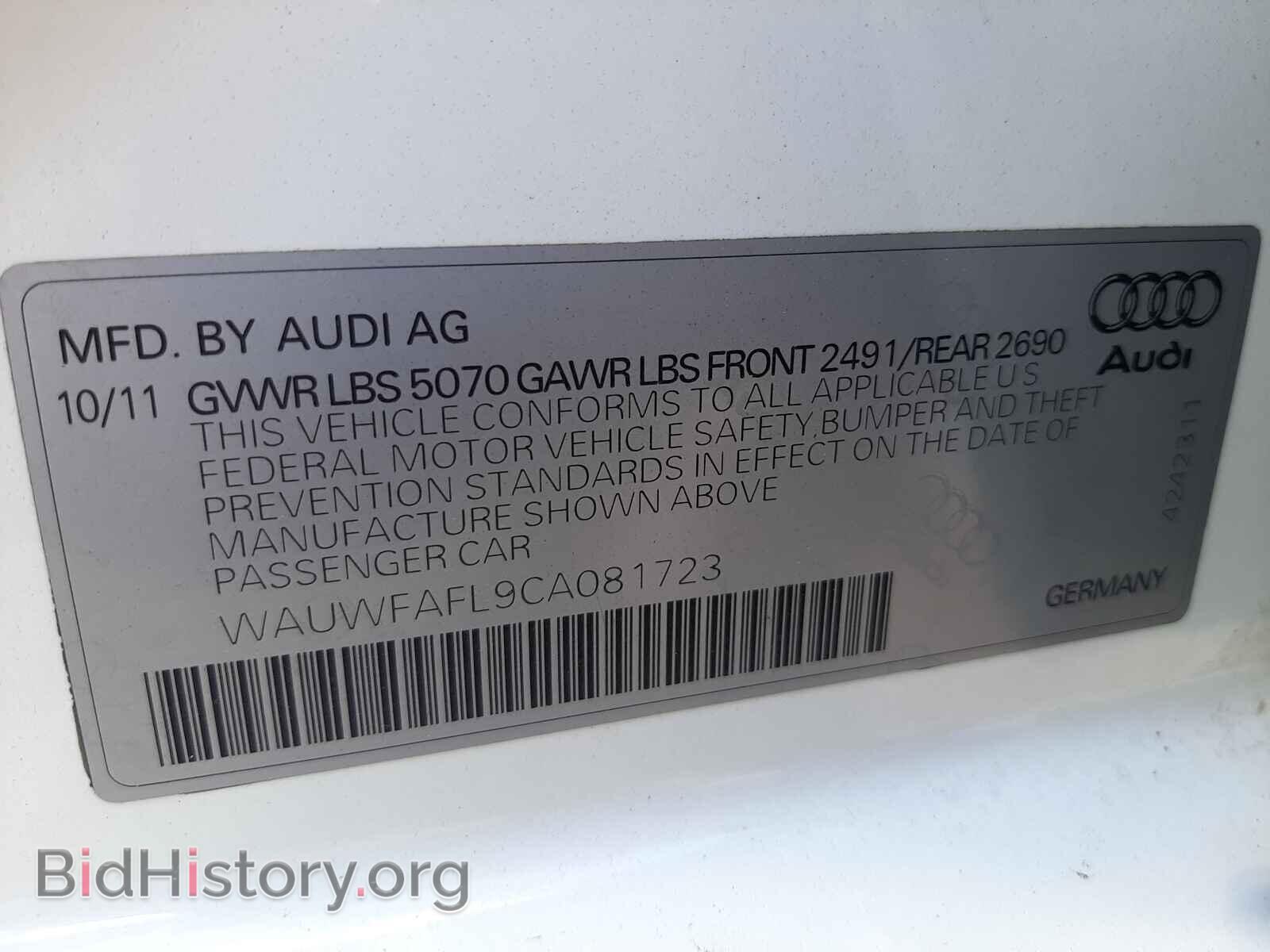 2012 AUDI A4 - VIN: WAUWFAFL9CA081723 - Photo 10