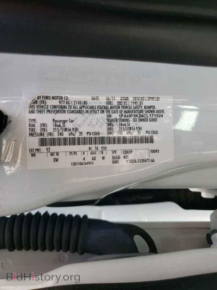 2012 FORD FOCUS - VIN: 1FAHP3K24CL171924 - Фото 10