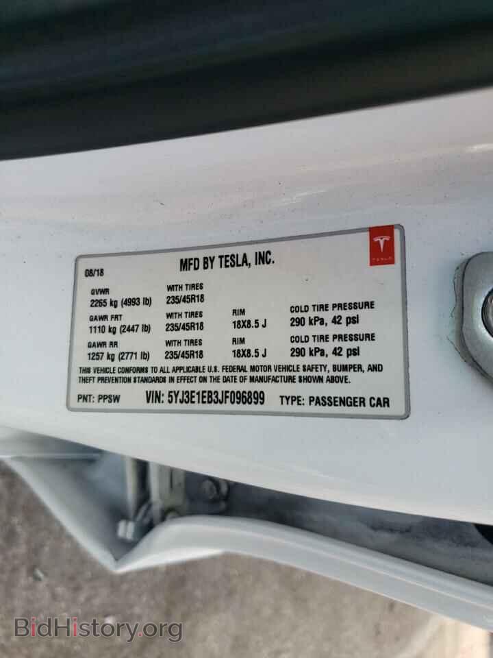 2018 TESLA MODEL 3 - VIN: 5YJ3E1EB3JF096899 - Photo 10