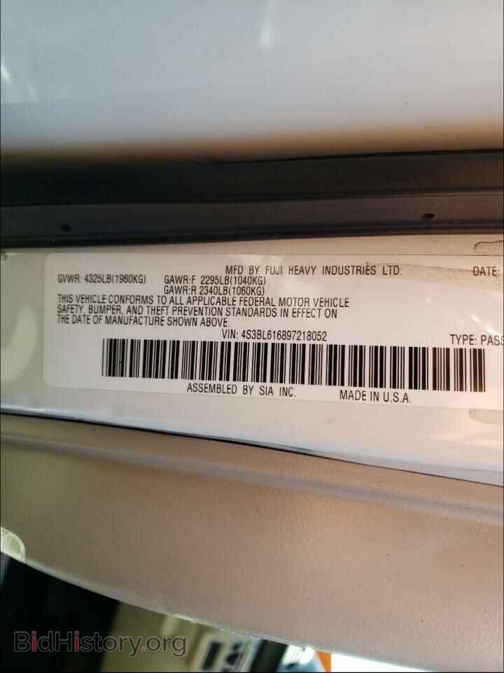 2009 SUBARU LEGACY - VIN: 4S3BL616897218052 - Фото 10