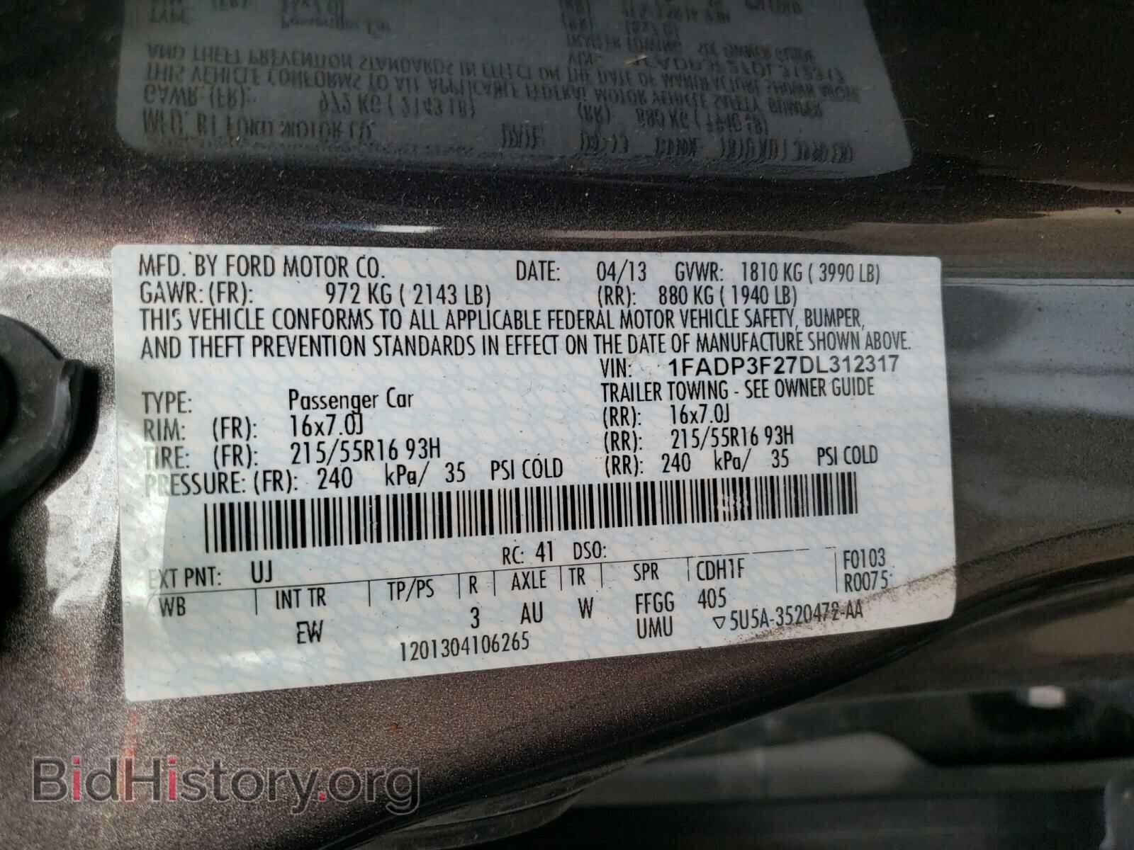 2013 FORD FOCUS - VIN: 1FADP3F27DL312317 - Photo 10