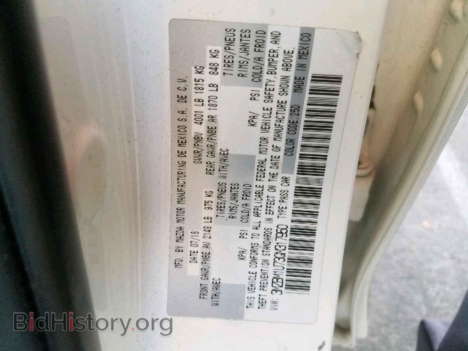 2016 MAZDA 3 - VIN: 3MZBM1U73GM317950 - Фото 10