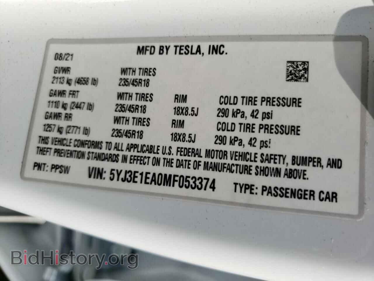 2021 TESLA MODEL 3 - VIN: 5YJ3E1EA0MF053374 - Photo 10