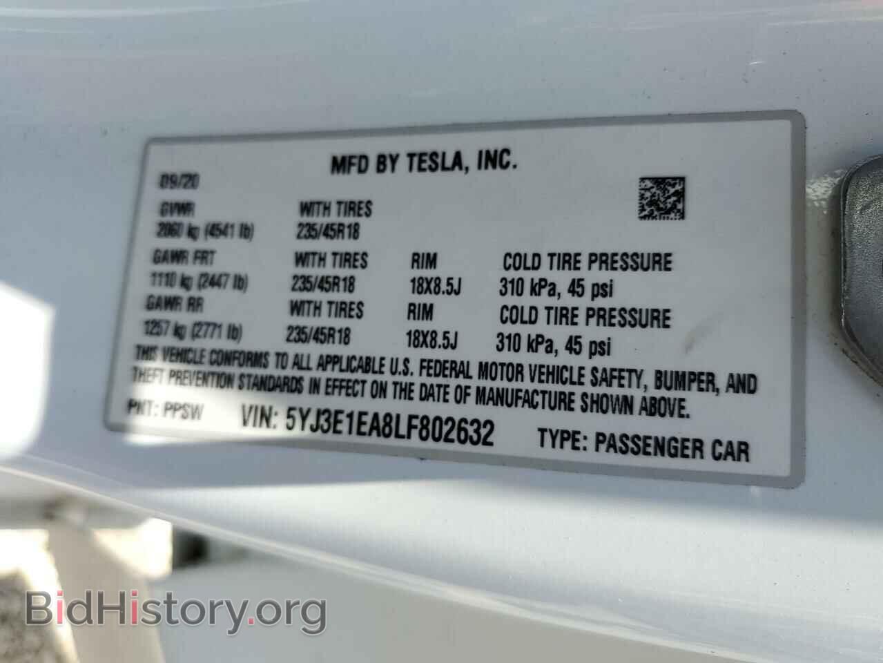 2020 TESLA MODEL 3 - VIN: 5YJ3E1EA8LF802632 - Photo 13