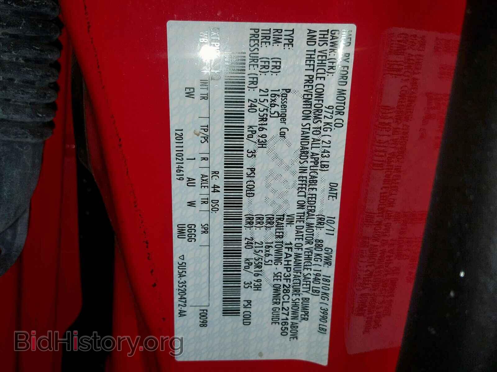 2012 FORD FOCUS - VIN: 1FAHP3F28CL271650 - Photo 10