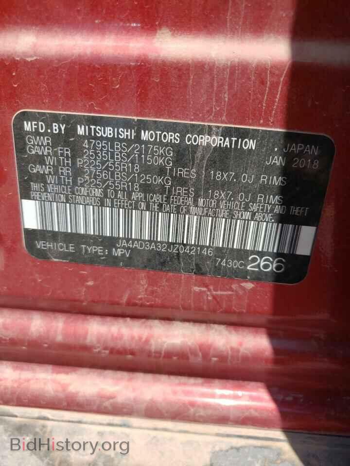 2018 MITSUBISHI OUTLANDER - VIN: JA4AD3A32JZ042146 - Фото 10
